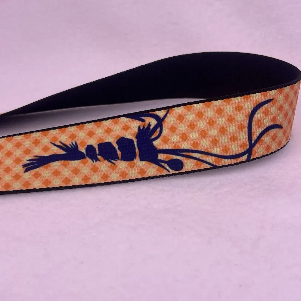 Thomas Bates True Flies Men's Belt 42” Fish Lure Orange Gingham